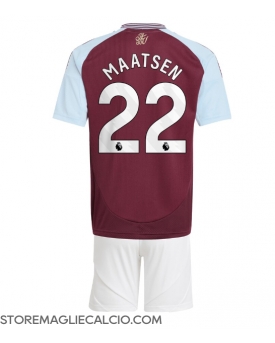 Aston Villa Ian Maatsen #22 Maglia Gara Casa Repliche 2024-25 Bambino Maniche Corte